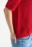Structured Roundneck Knit - Glazed Apple Red