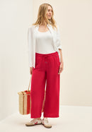 Neele Twill Solid Trousers - Glazed Apple Red