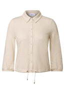Short Crepe Jacket - Light Beige
