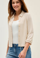 Short Crepe Jacket - Light Beige