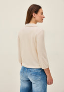 Short Crepe Jacket - Light Beige