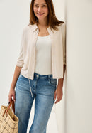 Short Crepe Jacket - Light Beige