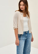Short Crepe Jacket - Light Beige