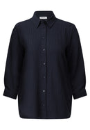Solid Structure Blouse - Urban Dark Blue