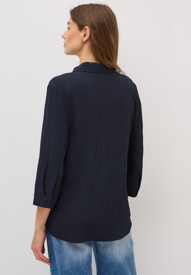 Solid Structure Blouse - Urban Dark Blue
