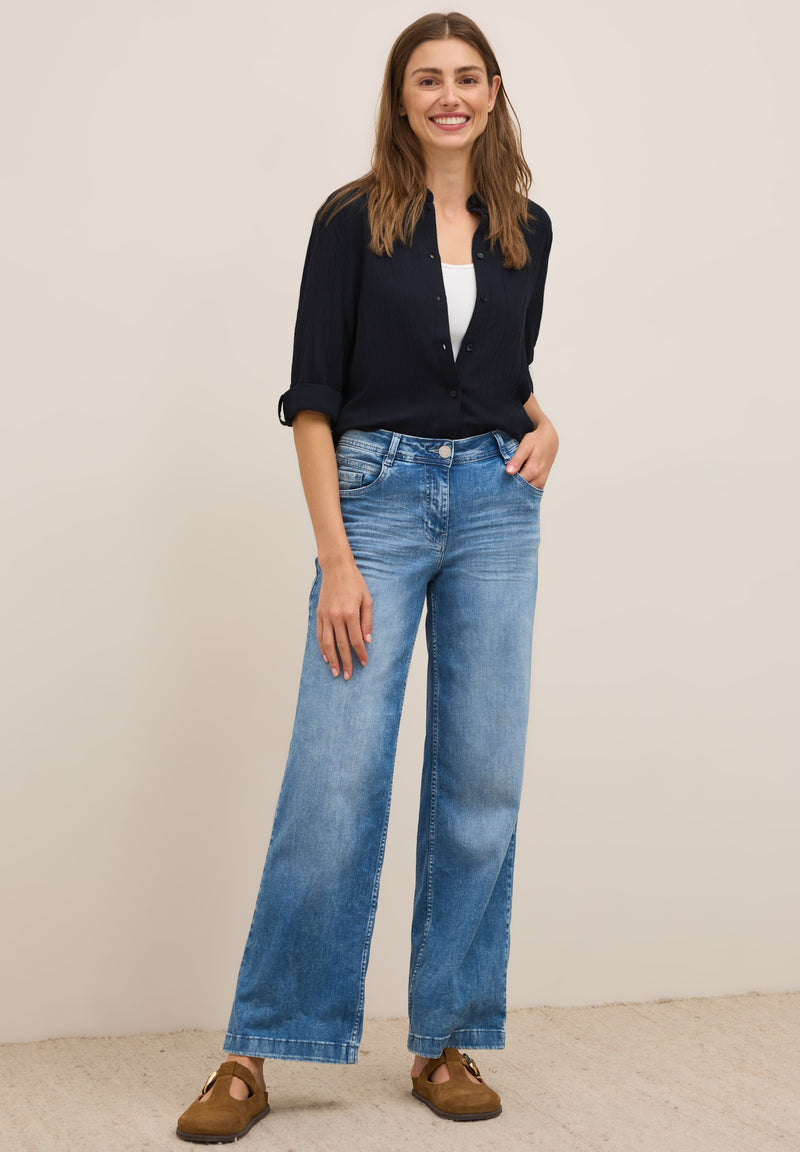 Solid Structure Blouse - Urban Dark Blue