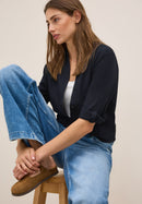 Solid Structure Blouse - Urban Dark Blue