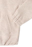 Fake Wool Hoodie Blouse - Oat Milk Beige Melange