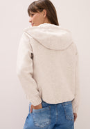 Fake Wool Hoodie Blouse - Oat Milk Beige Melange