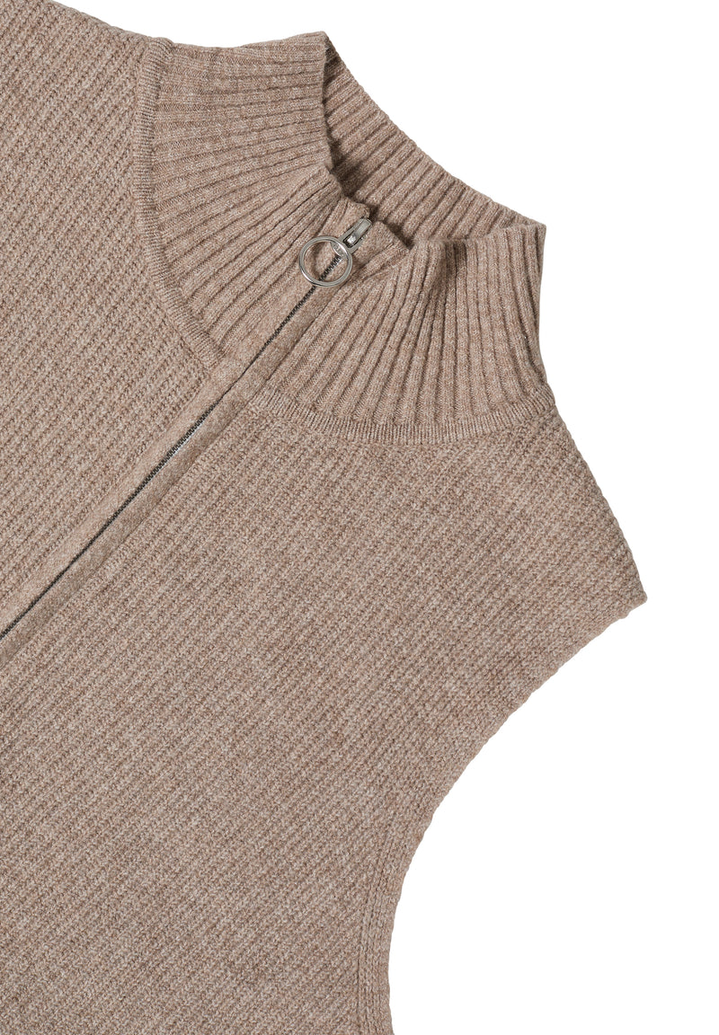 Cosy Rib Mix Vest - Toffee Cream Melange