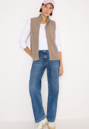 Cosy Rib Mix Vest - Toffee Cream Melange