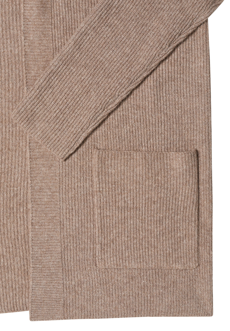 Open Structure Cardigan - Toffee Cream Melange
