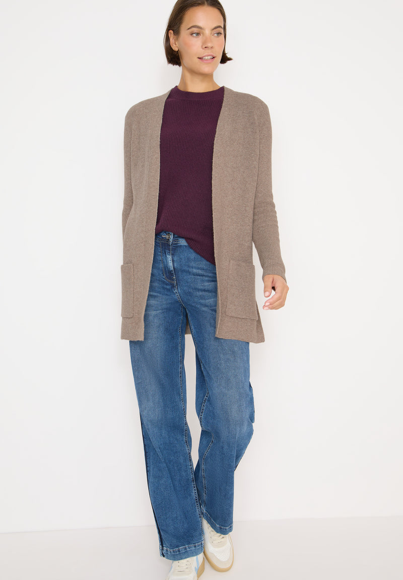 Open Structure Cardigan - Toffee Cream Melange