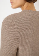 Open Structure Cardigan - Toffee Cream Melange