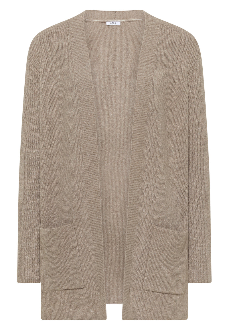 Open Structure Cardigan - Toffee Cream Melange