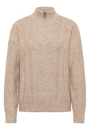 Troyer Cable Detail Pullover - Toffee Cream Melange