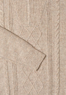 Troyer Cable Detail Pullover - Toffee Cream Melange