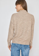 Troyer Cable Detail Pullover - Toffee Cream Melange