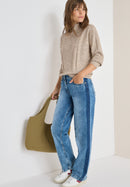 Troyer Cable Detail Pullover - Toffee Cream Melange