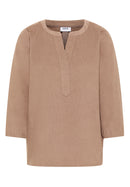 Solid Corduroy Blouse - Natual Taupe