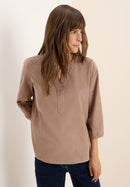 Solid Corduroy Blouse - Natual Taupe