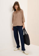 Solid Corduroy Blouse - Natual Taupe