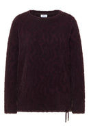 Feather Yarn Jacquard Shirt - Eggplant Red