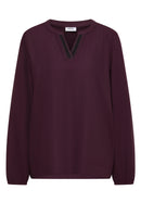 Solid Deco Blouse - Eggplant Red