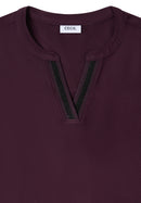 Solid Deco Blouse - Eggplant Red