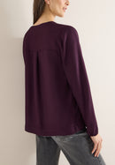 Solid Deco Blouse - Eggplant Red