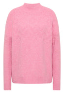 Cosy Jacquard Turtle Pullover - Dark Blossom Melange