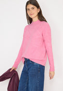 Cosy Jacquard Turtle Pullover - Dark Blossom Melange