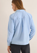 Solid Corduroy Blouse - Light Sky Blue