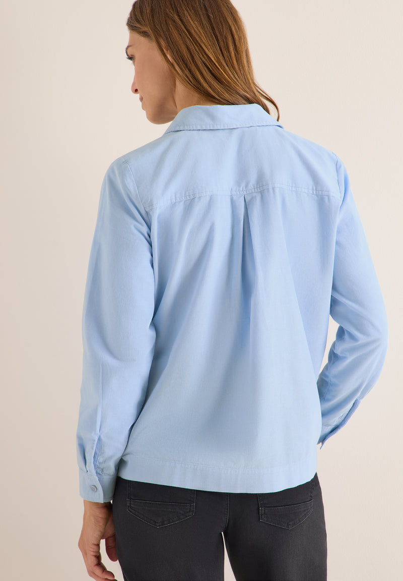Solid Corduroy Blouse - Light Sky Blue