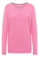 Structured Roundneck Pullover - Heather Dark Blossom Melange