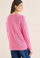 Structured Roundneck Pullover - Heather Dark Blossom Melange
