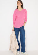 Structured Roundneck Pullover - Heather Dark Blossom Melange