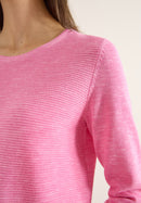 Structured Roundneck Pullover - Heather Dark Blossom Melange
