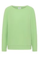 Vertical Structure Boat Neck Shirt - Bamboo Green