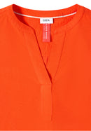 Solid Splitneck Blouse - Cherry Tomato Orange