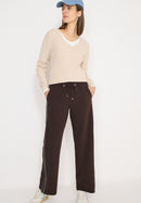 Neele W/Decorative Tape Trousers - Macciato Brown
