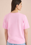 Short Sleeve Sweatshirt - Light Blush Rose