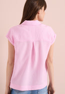 TOS Solid Collar Blouse - Light Blush Rose