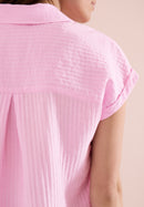 TOS Solid Collar Blouse - Light Blush Rose
