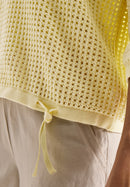 Crochet V-neck Pullover - Light Buttermilk Yellow