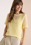 Ajour Knit T-Shirt - Buttermilk Yellow