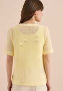 Ajour Knit T-Shirt - Buttermilk Yellow