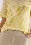 Ajour Knit T-Shirt - Buttermilk Yellow