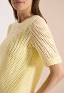 Ajour Knit T-Shirt - Buttermilk Yellow