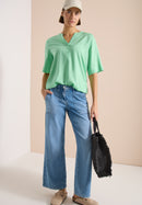 Printed Stripe Blouse - Juicy Lime